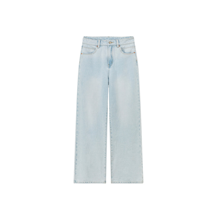 CHUU Basic Wide Light Washed Straight Denim Jeans