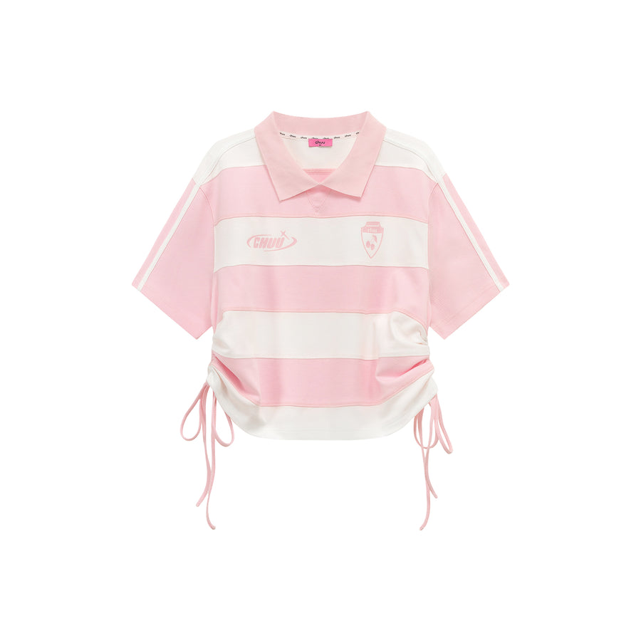 CHUU Color Stripe Color Side Drawstring Top