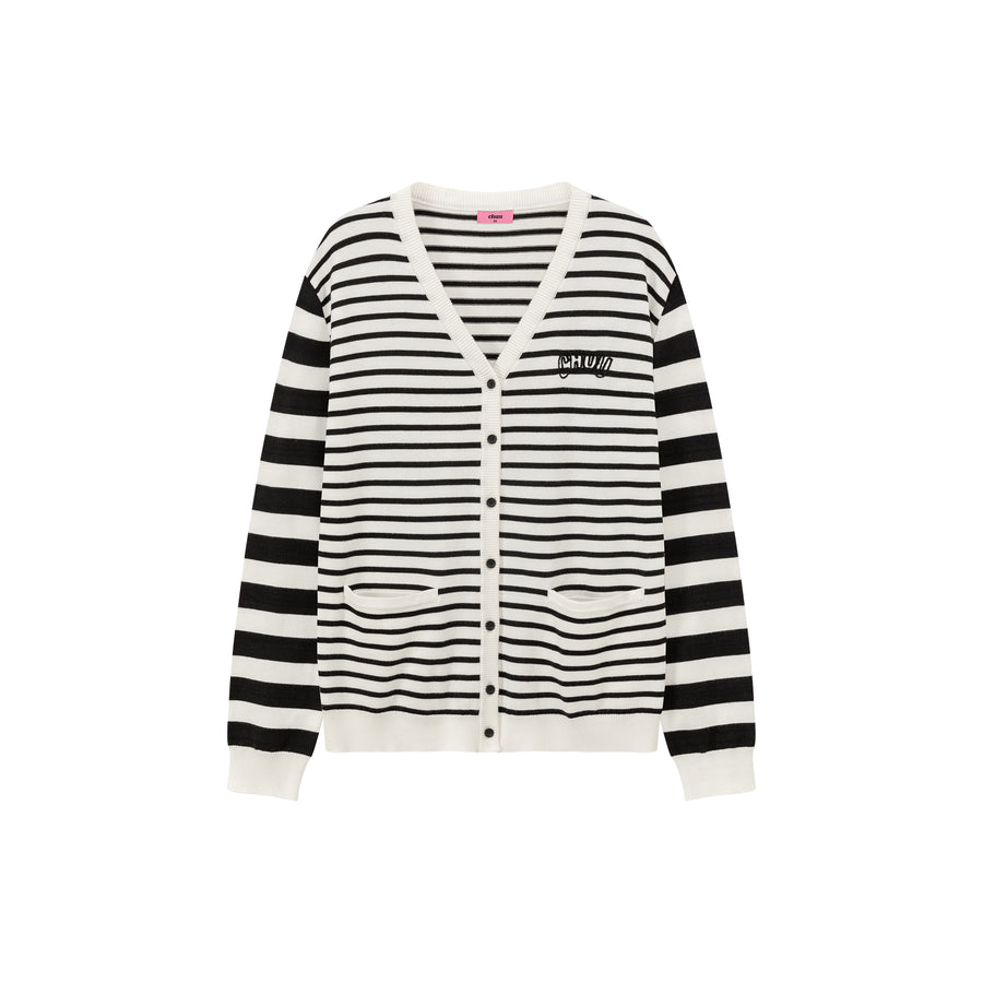 CHUU Striped Loose Fit Cardigan