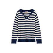 Collar Striped Knit Sweater