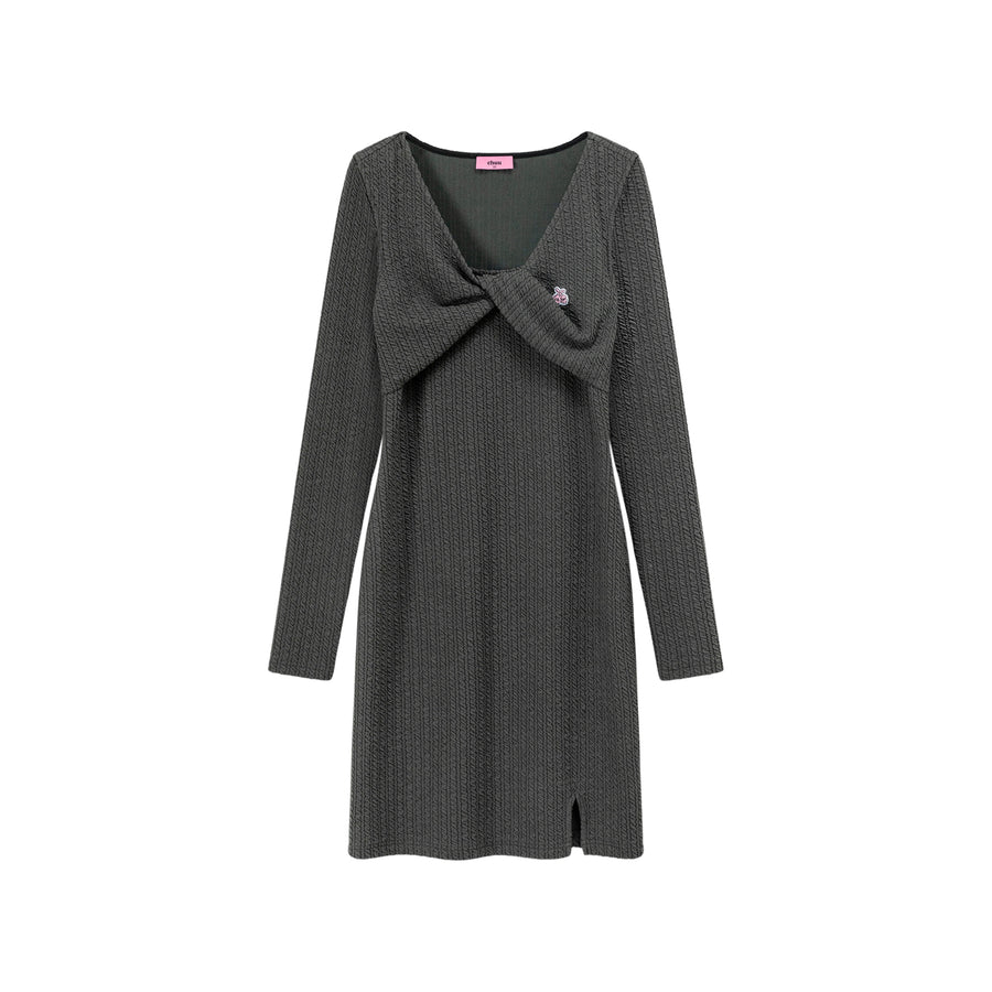 CHUU Cherry Twisted Mini Dress