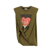 Mushroom Heart Sleeveless Loosefit T-Shirt