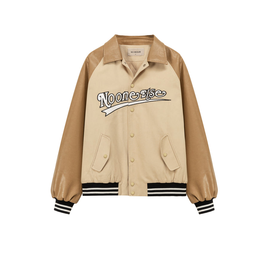 CHUU Logo Multi Color Varsity Leather Jacket