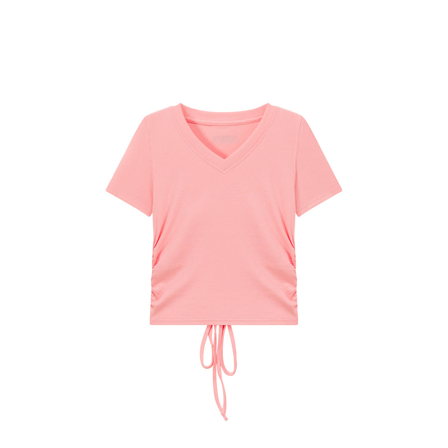 CHUU Back Ribbon V-Neck T-Shirt