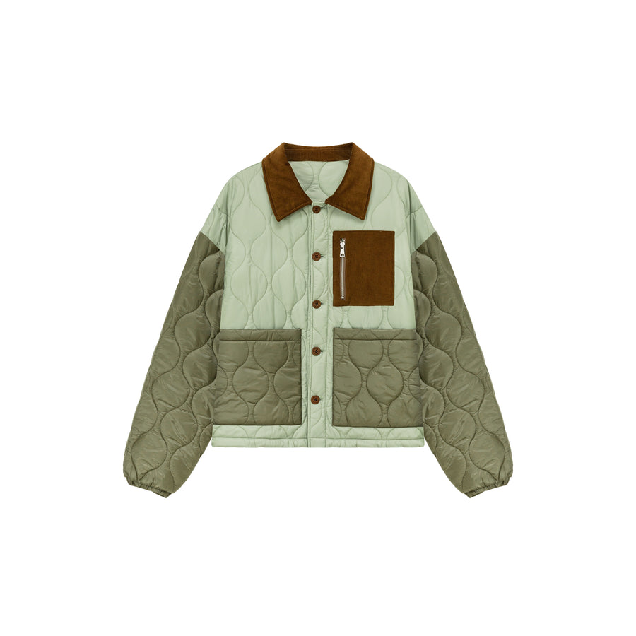 CHUU Color Matching Quilted Jacket