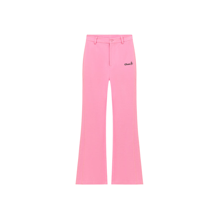 CHUU Logo Basic Semi Bootcut Pants