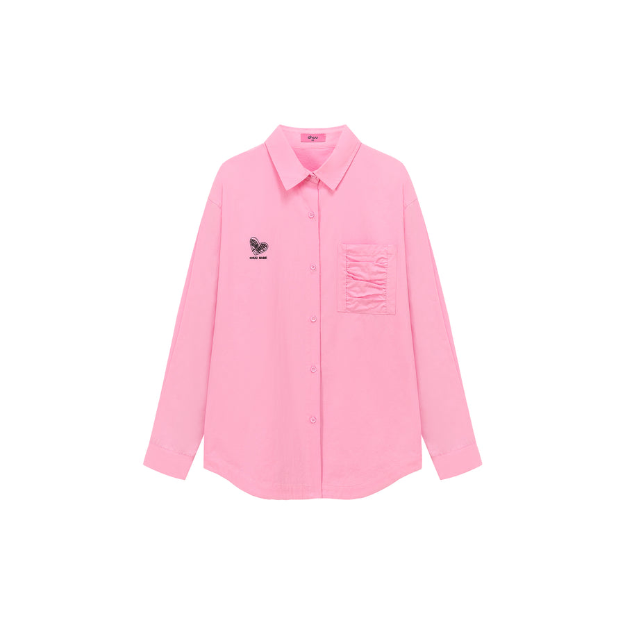 CHUU Heart Loose Fit Color Long Sleeve Shirt