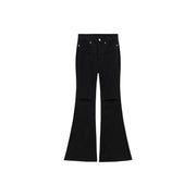 Slit Slim Layered Belt Loops Bootcut Pants