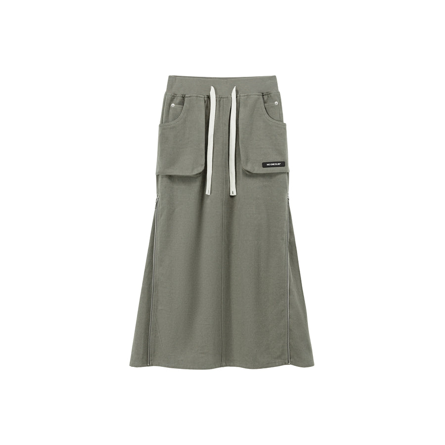 CHUU Pocket Casual Long String Skirt