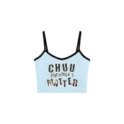 Chuu Size Doesnt Matter Printed Sleeveless Crop Top