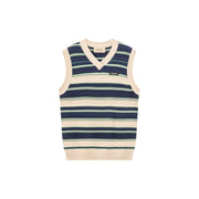 Striped Loose Fit Knit Vest