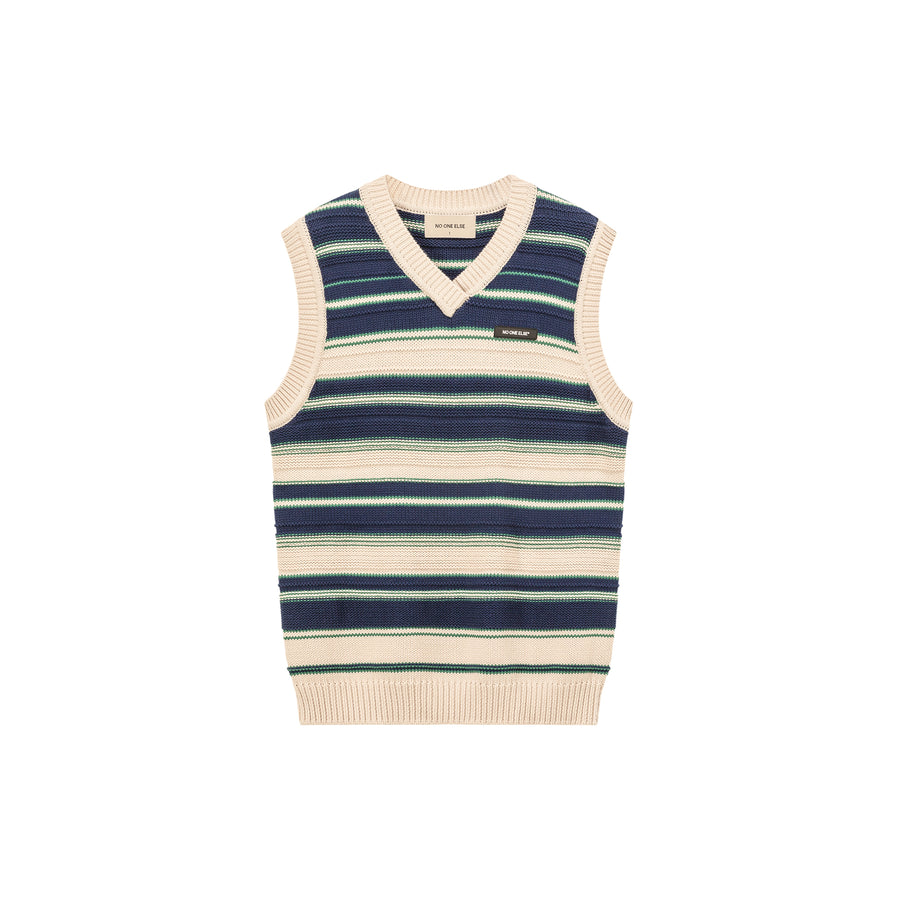 CHUU Striped Loose Fit Knit Vest