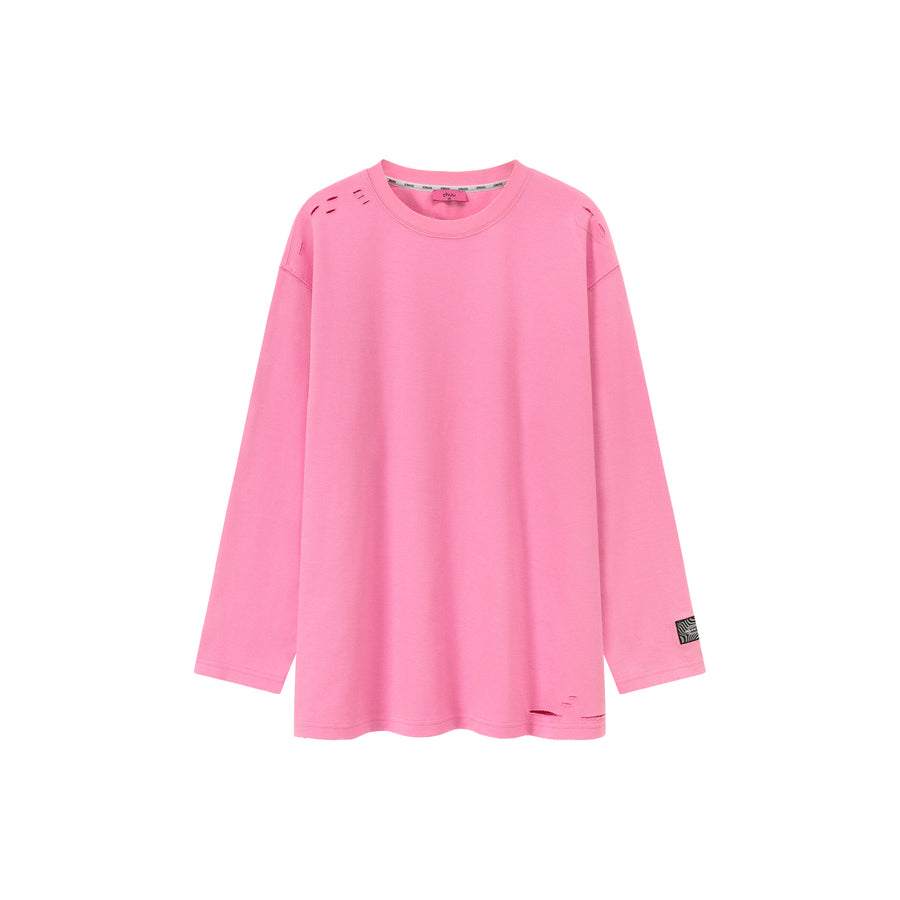 CHUU Logo Lettering Slit Boxy T-Shirt