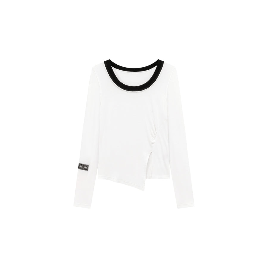 CHUU Slit Long Sleeve Simple T-Shirt