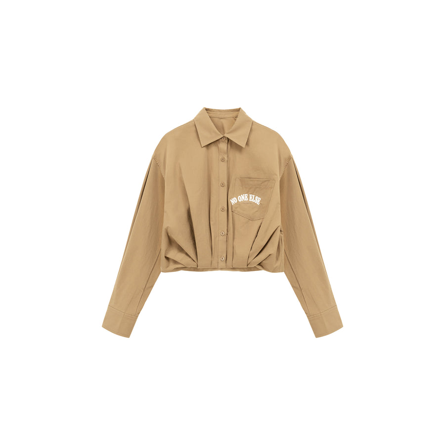 CHUU Embroidered Pocket Long Sleeve Shirt