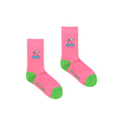 Color Two Toned Cherry High Socks
