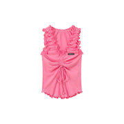 Ruffle Shirring Sleeveless Top