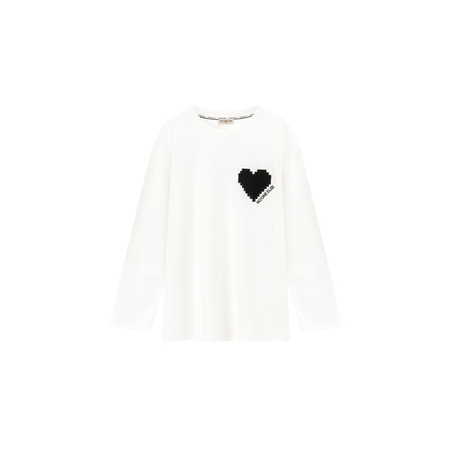 CHUU Pixel Heart Boxy T-Shirt