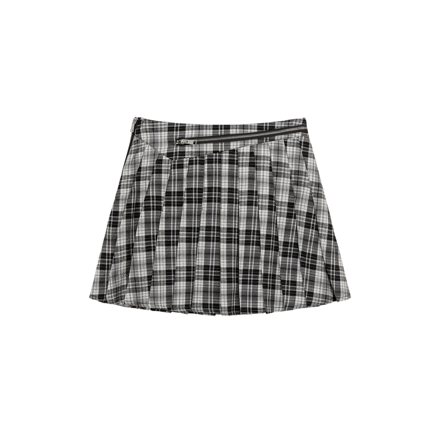 CHUU Check Pleated Skirt