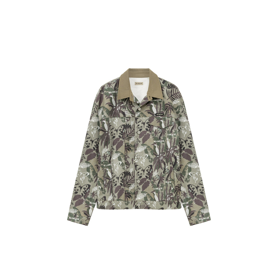 CHUU Forest Print Long Sleeve Jacket