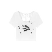 Size Doesnt Matter Back Ribbon V-Neck Top