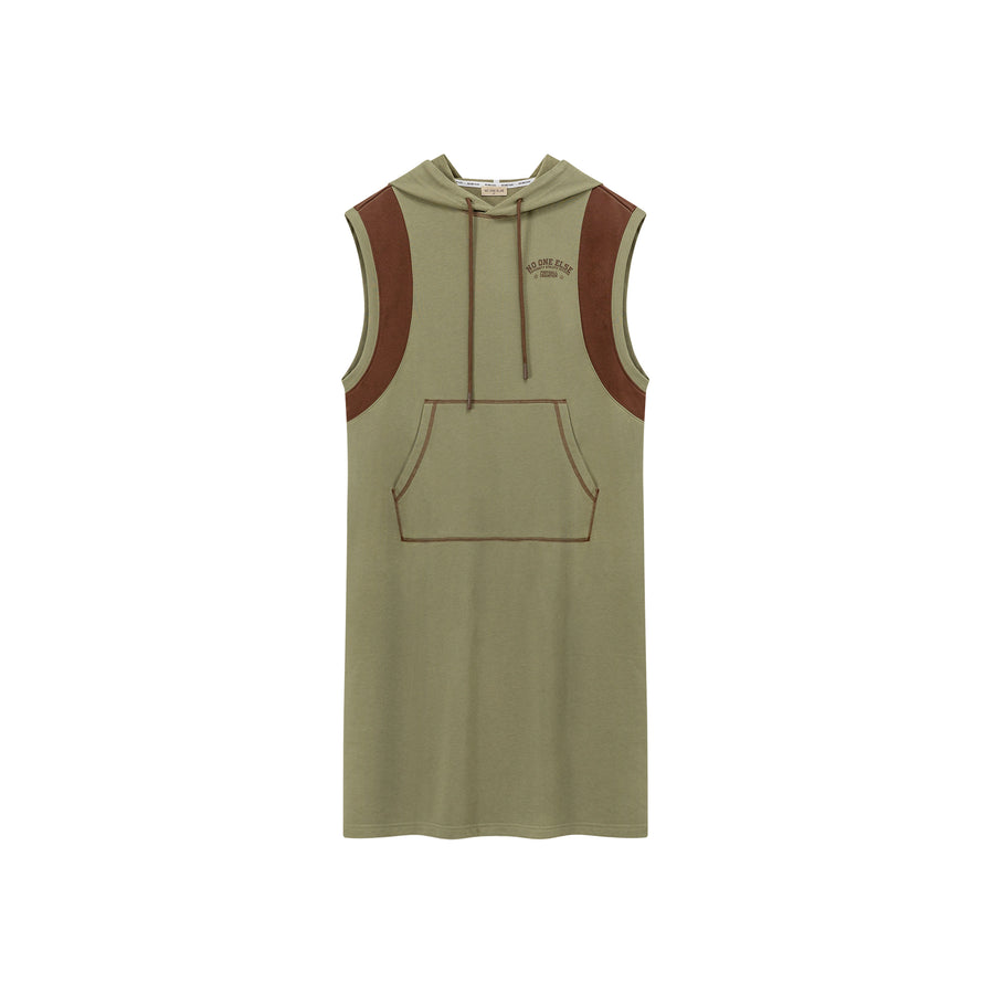 CHUU Logo Hooded Sleeveless Long Dress