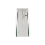 Vintage Distressed Colorblocked Drawstring Letter Embroidered Long Skirt