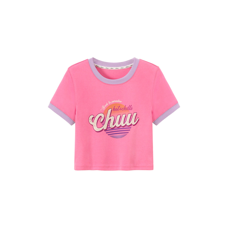 CHUU Color Combination Hot And Chill Line T-Shirt