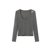 U Neck Basic Long Sleeve T-Shirt