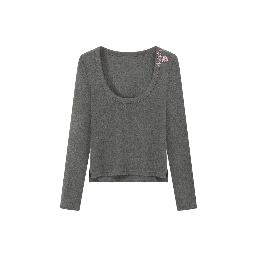 CHUU U Neck Basic Long Sleeve T-Shirt