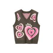 Heart Knit Sweater Vest