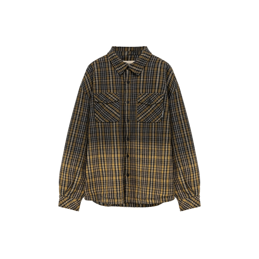 CHUU Logo Check Boxy Shacket