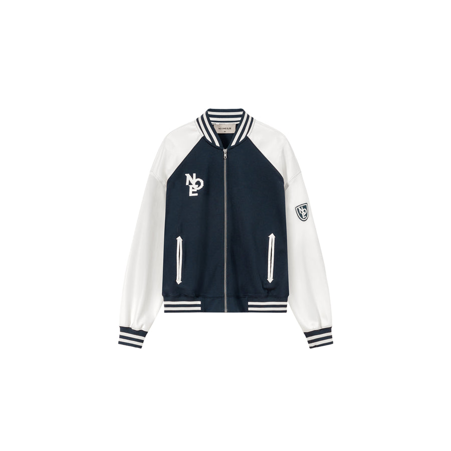 CHUU Letterman Varsity Zip-Up Jacket