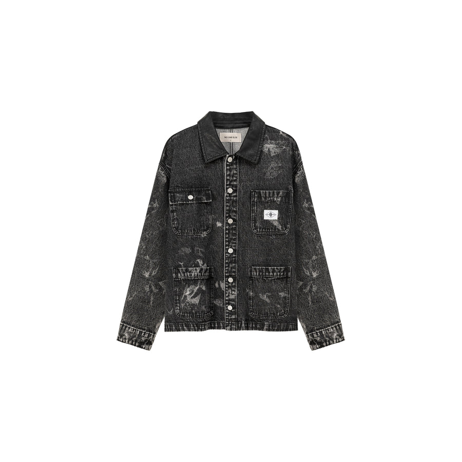 CHUU Brush Strokes Denim Jacket