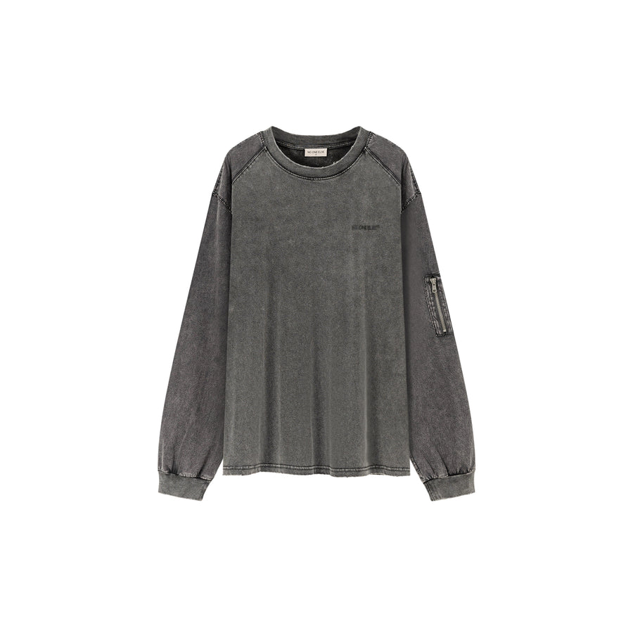 CHUU Washed Boxy Long Sleeve T-Shirt