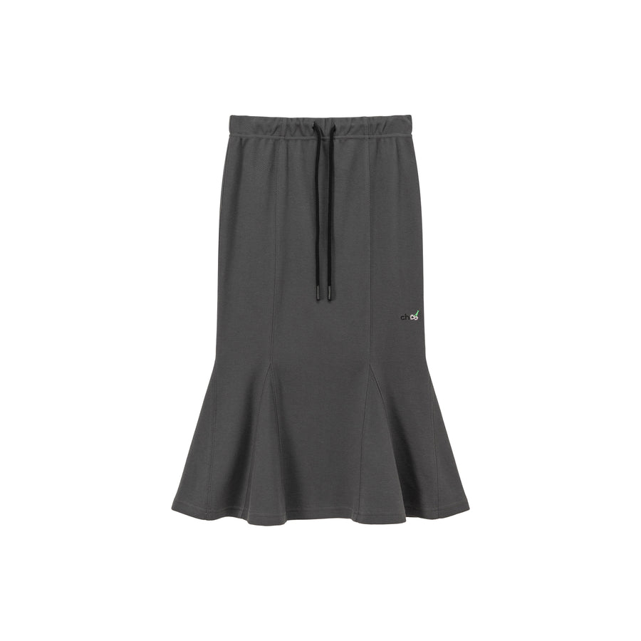 CHUU Sport Waist Strings Mermaid Midi Skirt