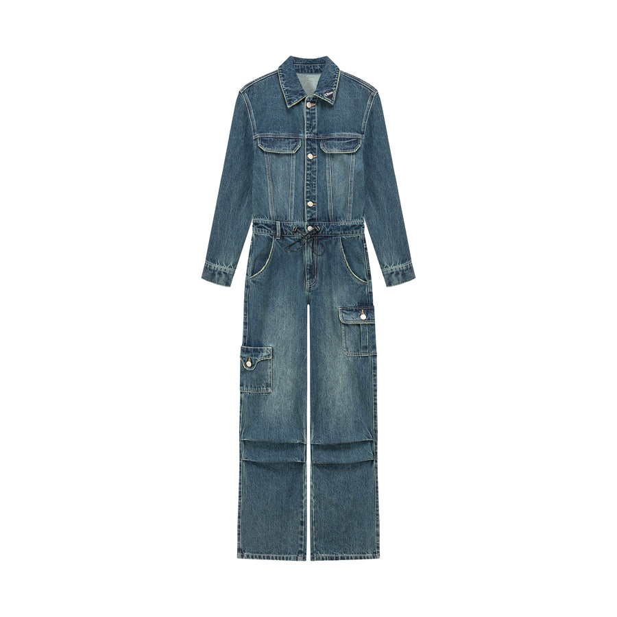 CHUU Pocket Denim Jumpsuit