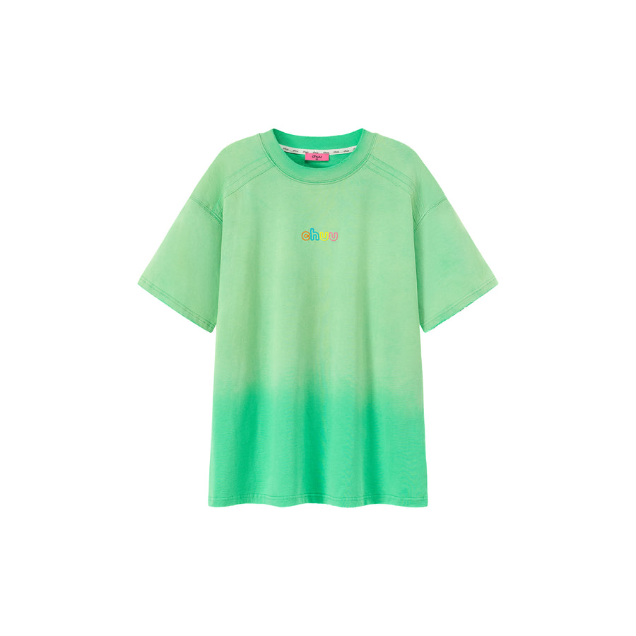 CHUU Rainbow Chuu Logo Gradient Raglan T-Shirt