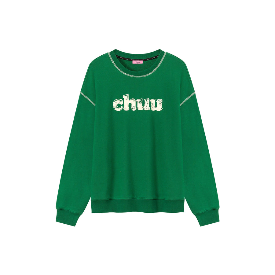 CHUU Color Logo Stitch Loose Fit Sweatshirt