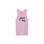 Lettering Sleeveless Knit Top