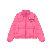 Colored Hooded Simple Padded Jacket