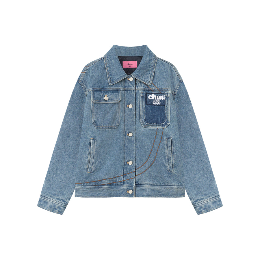 CHUU Logo Denim Loose Fit Jacket