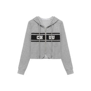 Logo Sporty Color Contrast Hooded Zip-Up