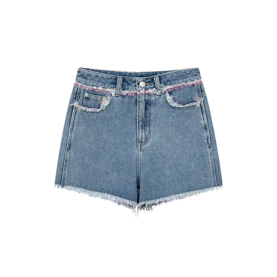 CHUU Fringed Denim Shorts