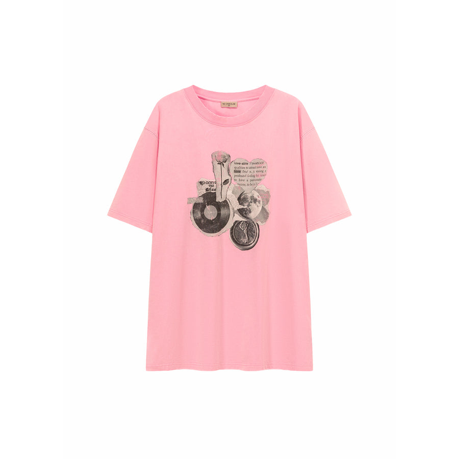 CHUU Vintage Printed Boxy T-Shirt