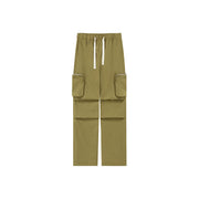 Casual Drawstring Wide Cargo Pants