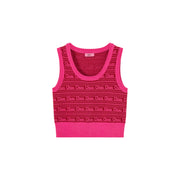 Logo Lettering Knit Sleeveless Top