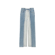 Frayed Lined Denim Jeans