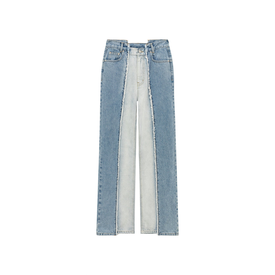 CHUU Frayed Lined Denim Jeans