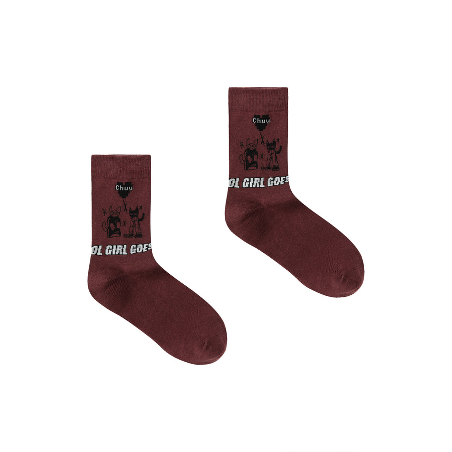 CHUU Character Lettering Socks